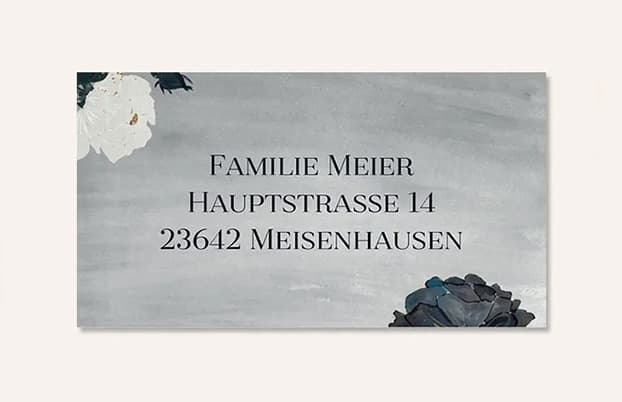 Empfängeraufkleber für Trauerkarten