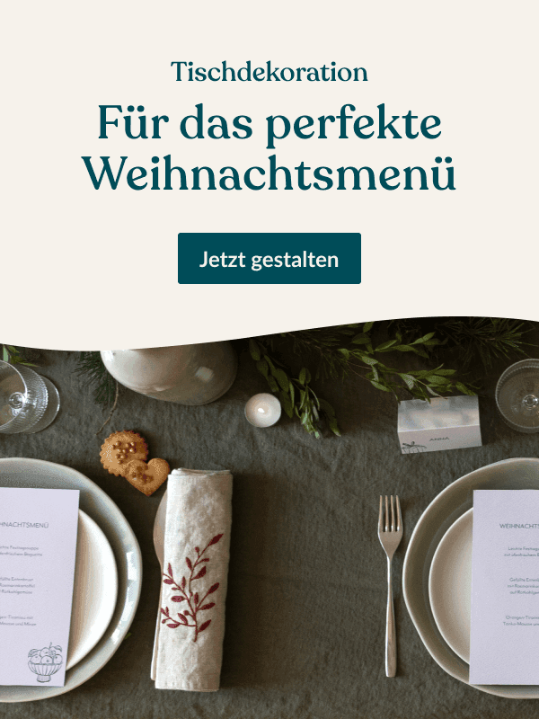 Tischdekoration zu Weihnachten