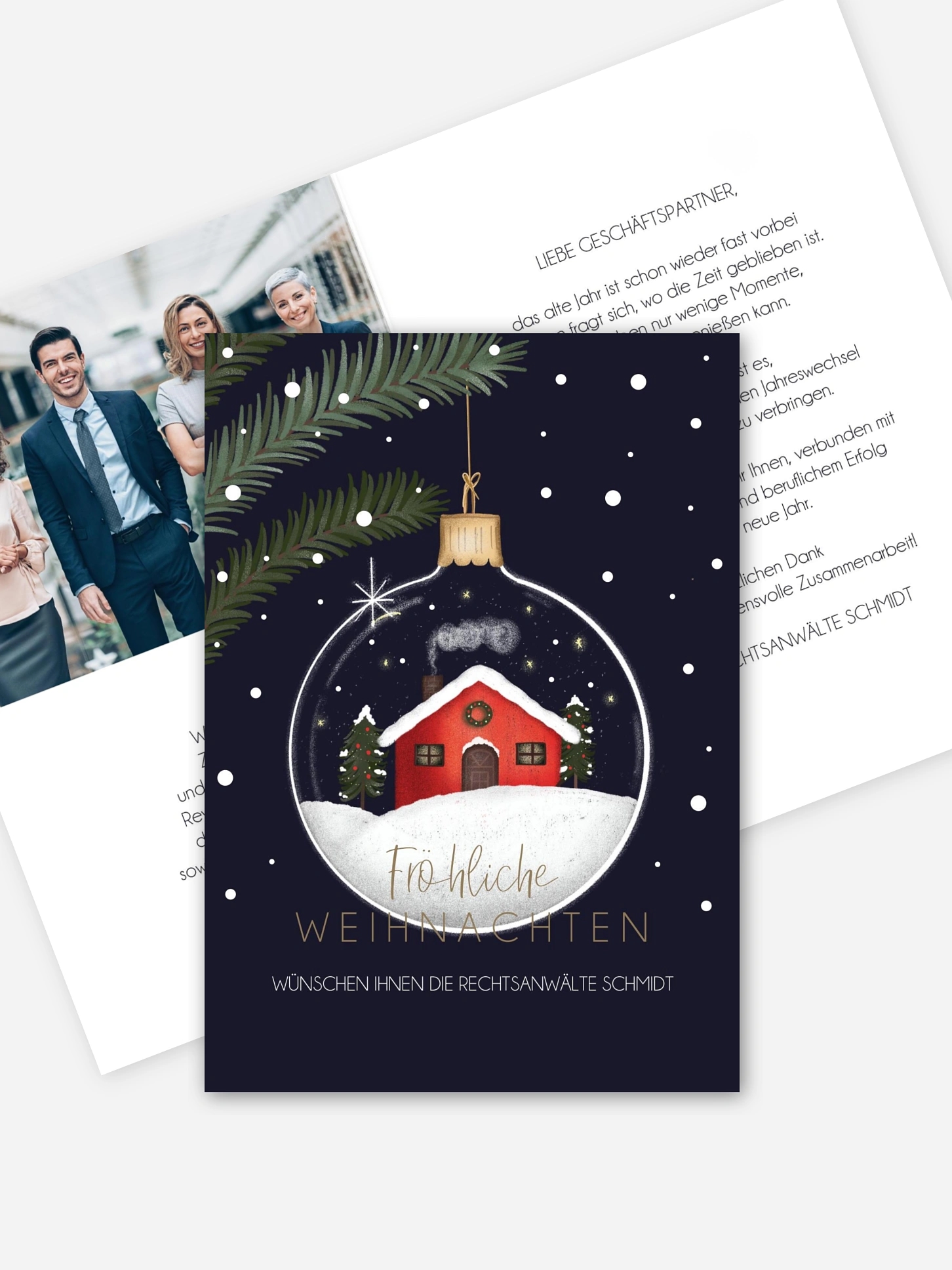 Geschäftliche Weihnachtskarte Redhouse