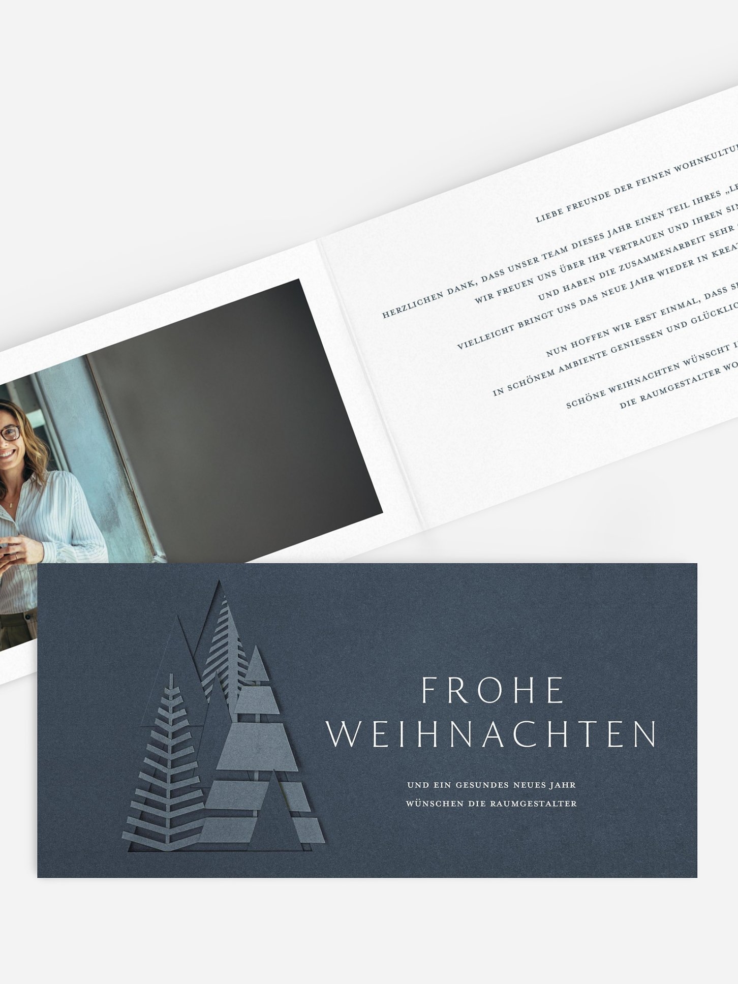 Geschäftliche Weihnachtskarte Chic Silhouette (Lack)