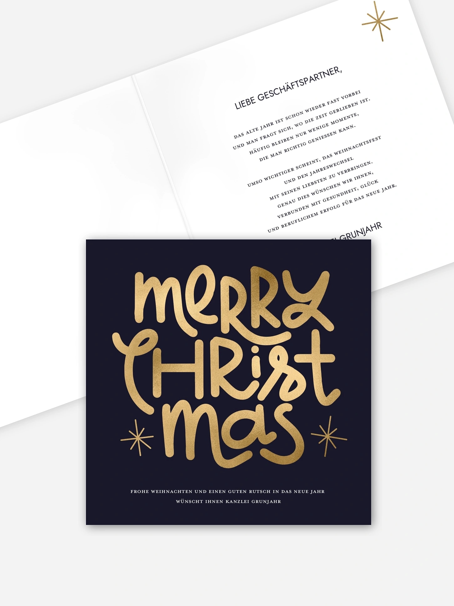 Geschäftliche Weihnachtskarte Festlicher Glanz