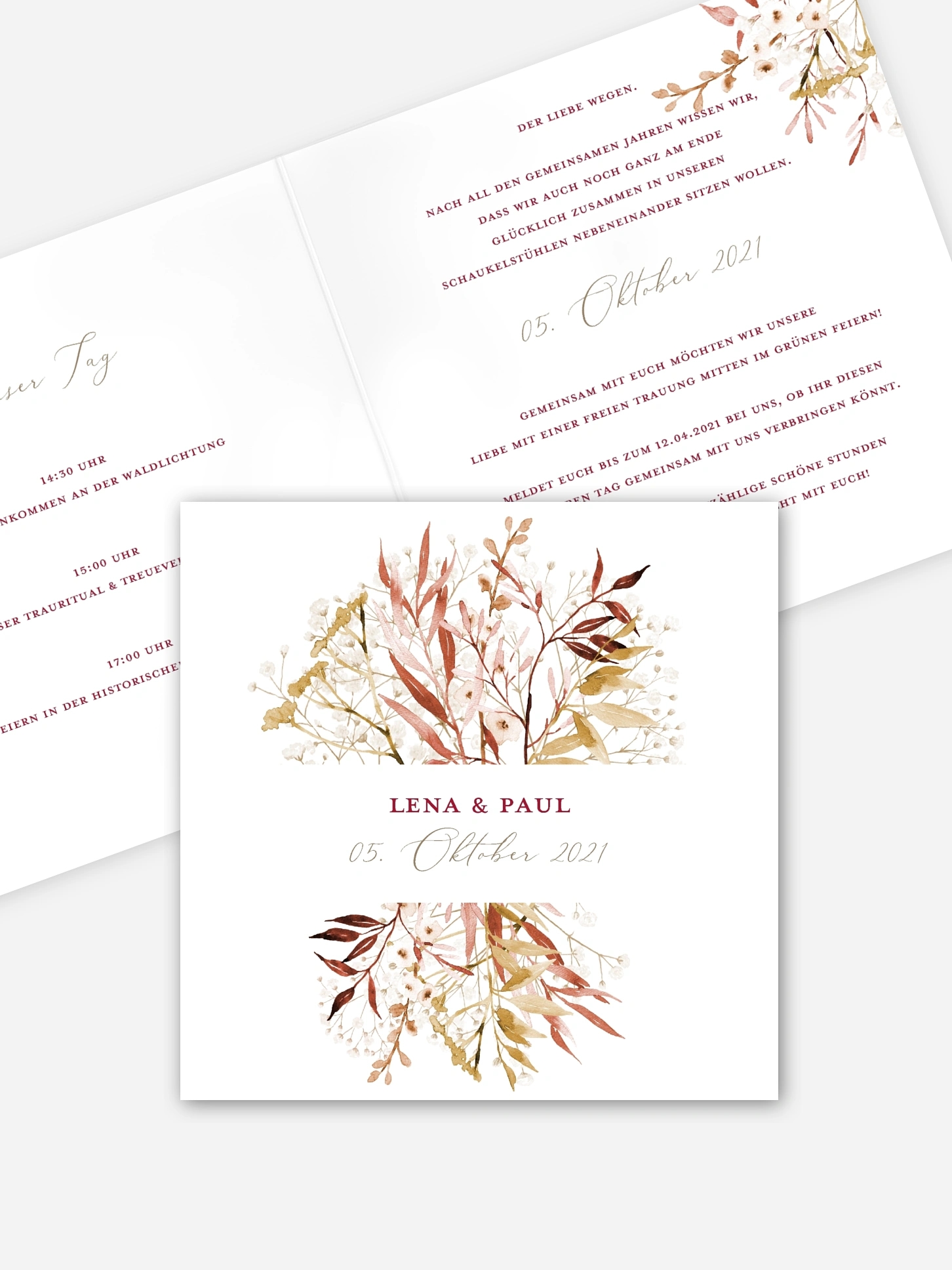 Hochzeitseinladung Dried Bouquet