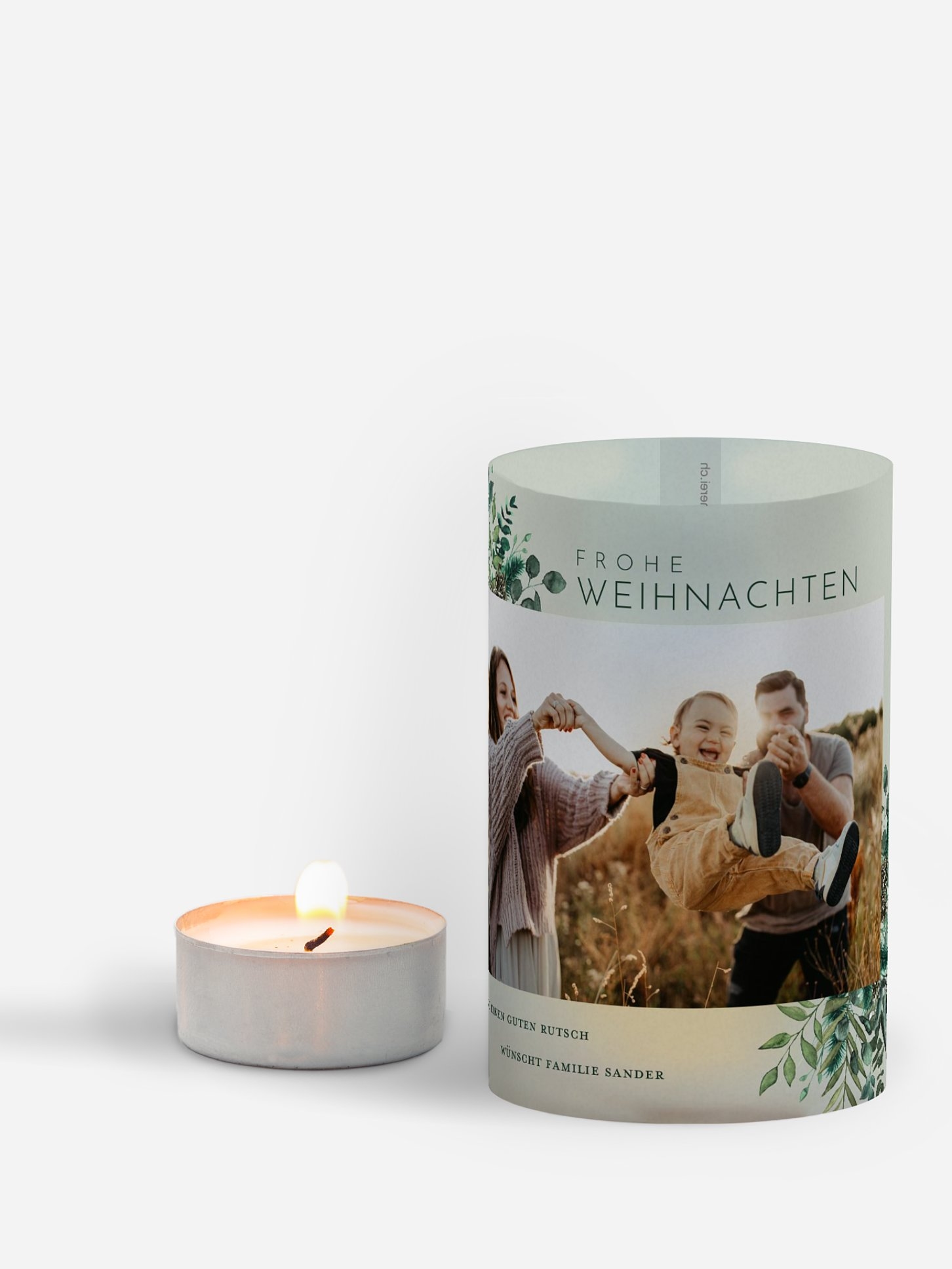 Windlicht Weihnachten Christmas Green