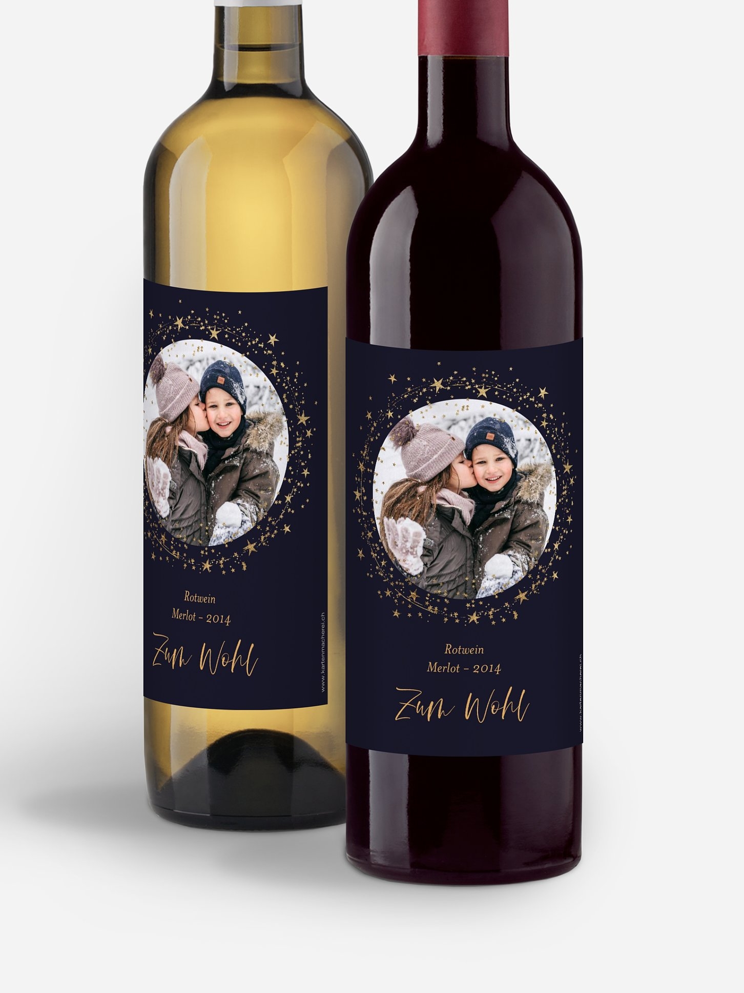 Flaschenetiketten Weihnachten Sparkling Night