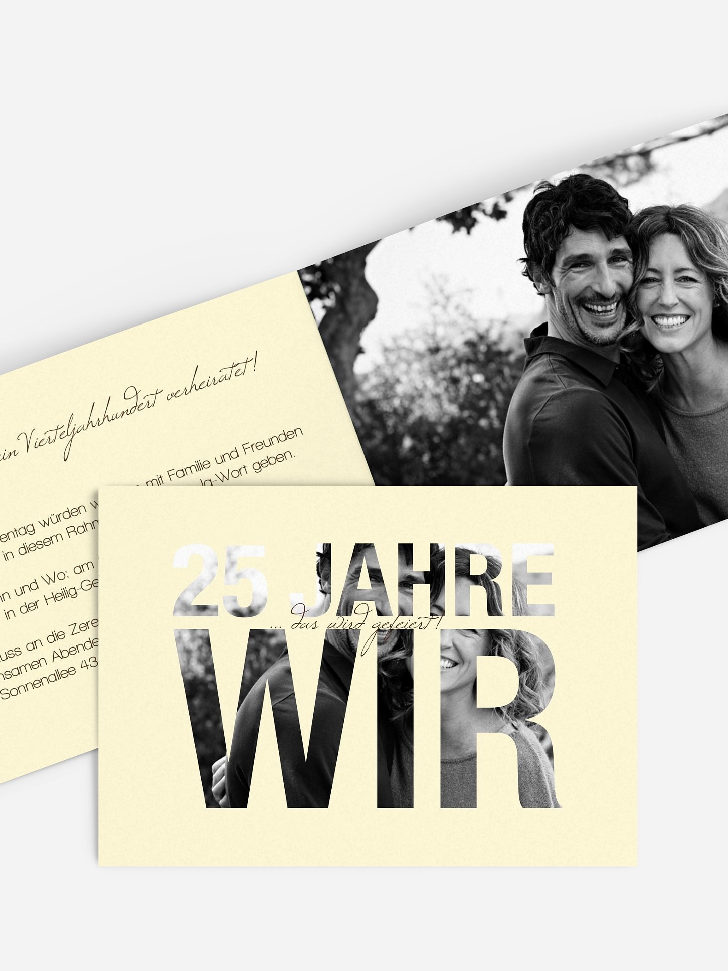 Einladung zur Silberhochzeit Durchblick