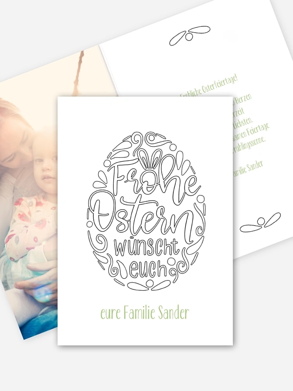 Handlettering Ei zum Ausmalen
