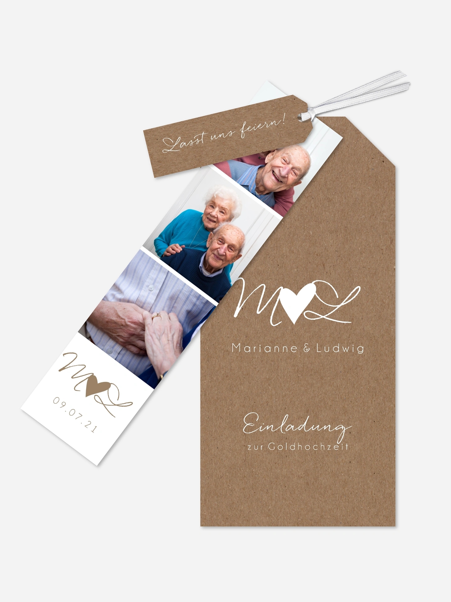 Einladung zur Goldenen Hochzeit Liebesglück