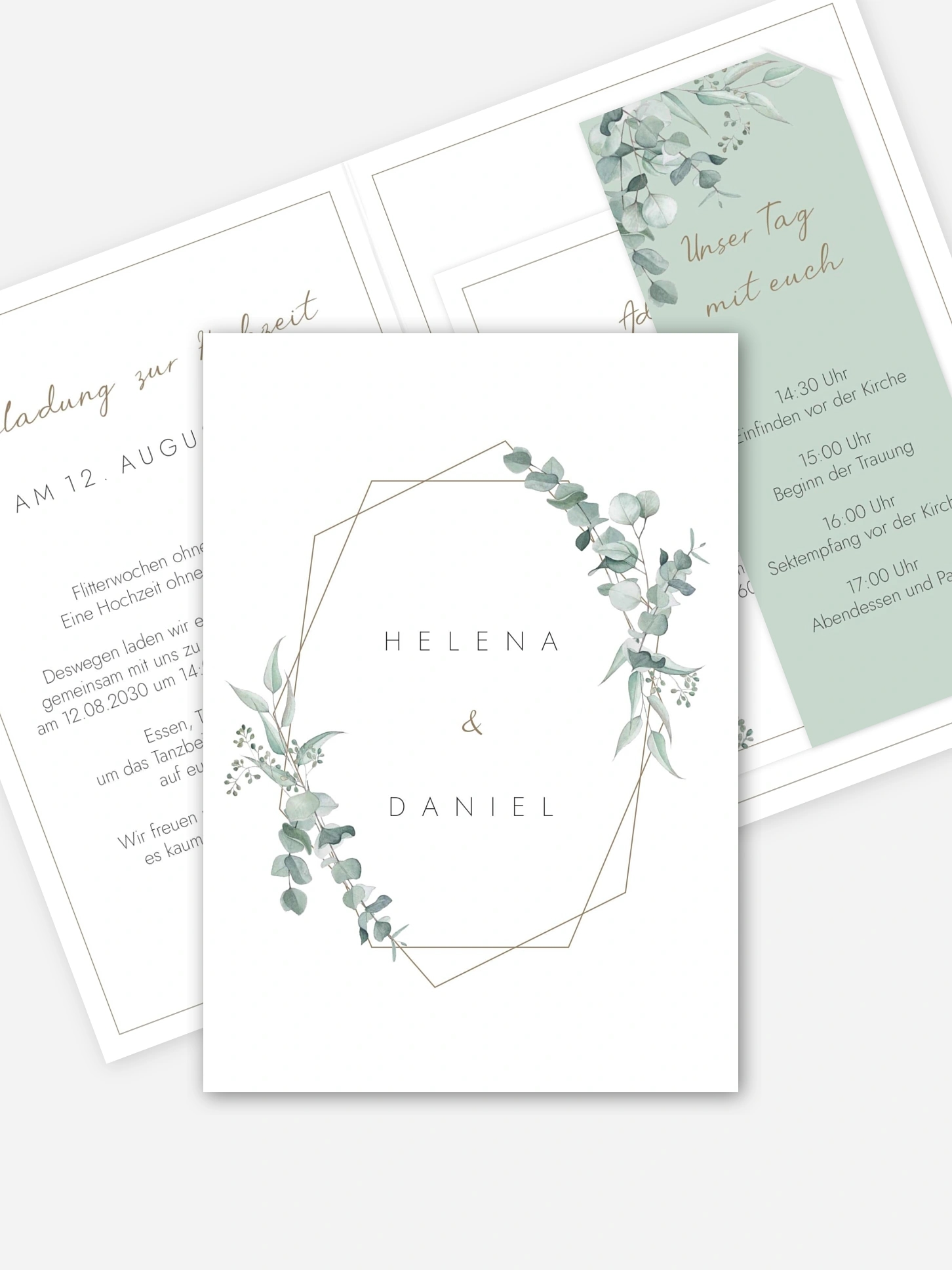 Hochzeitseinladung Soft Greenery