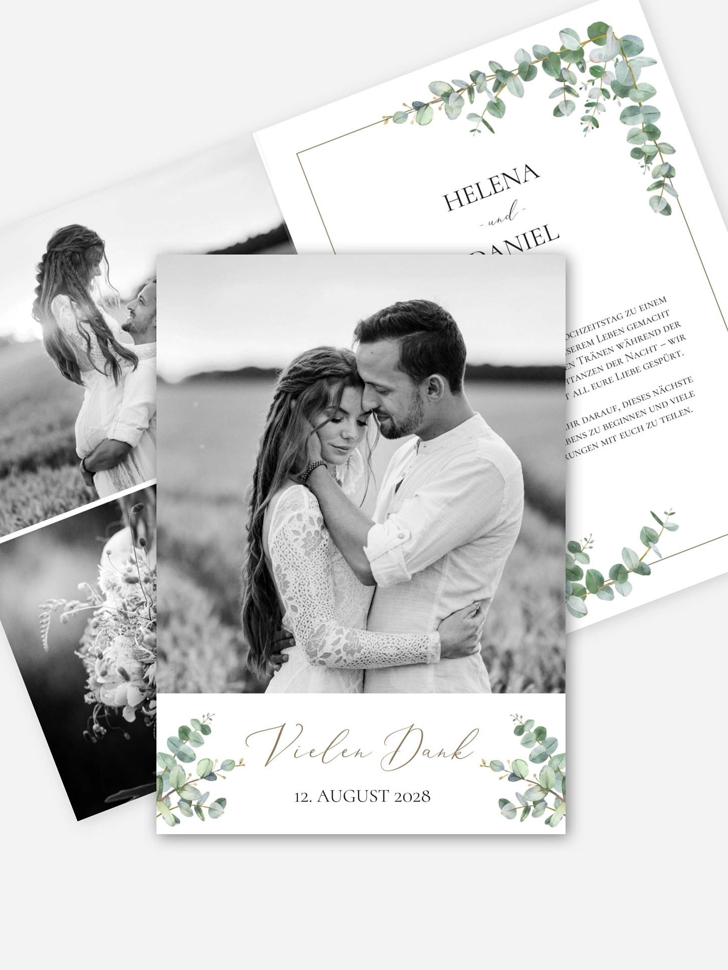 Dankeskarte Hochzeit Natural Greenery