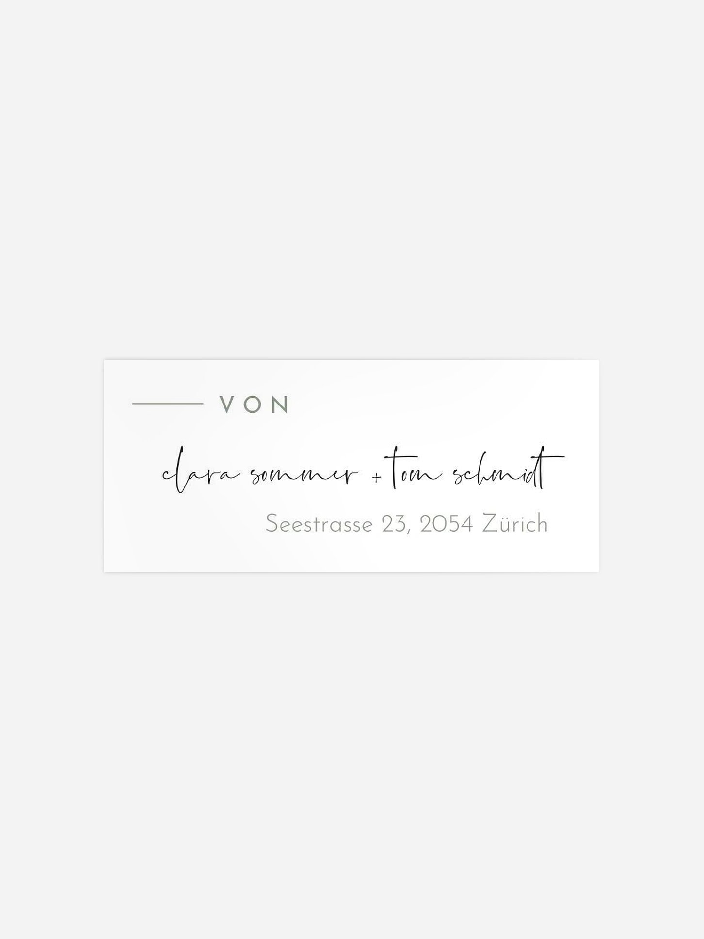 Absenderaufkleber Hochzeit Modern Type