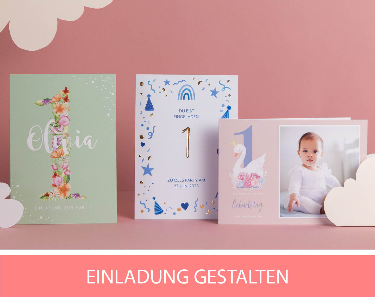 Einladungskarten zum ersten Geburtstag gestalten