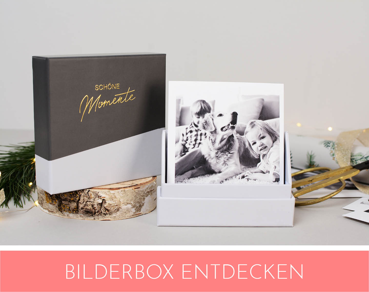 Bilderbox mit Aufsteller als Fotogeschenke Idee