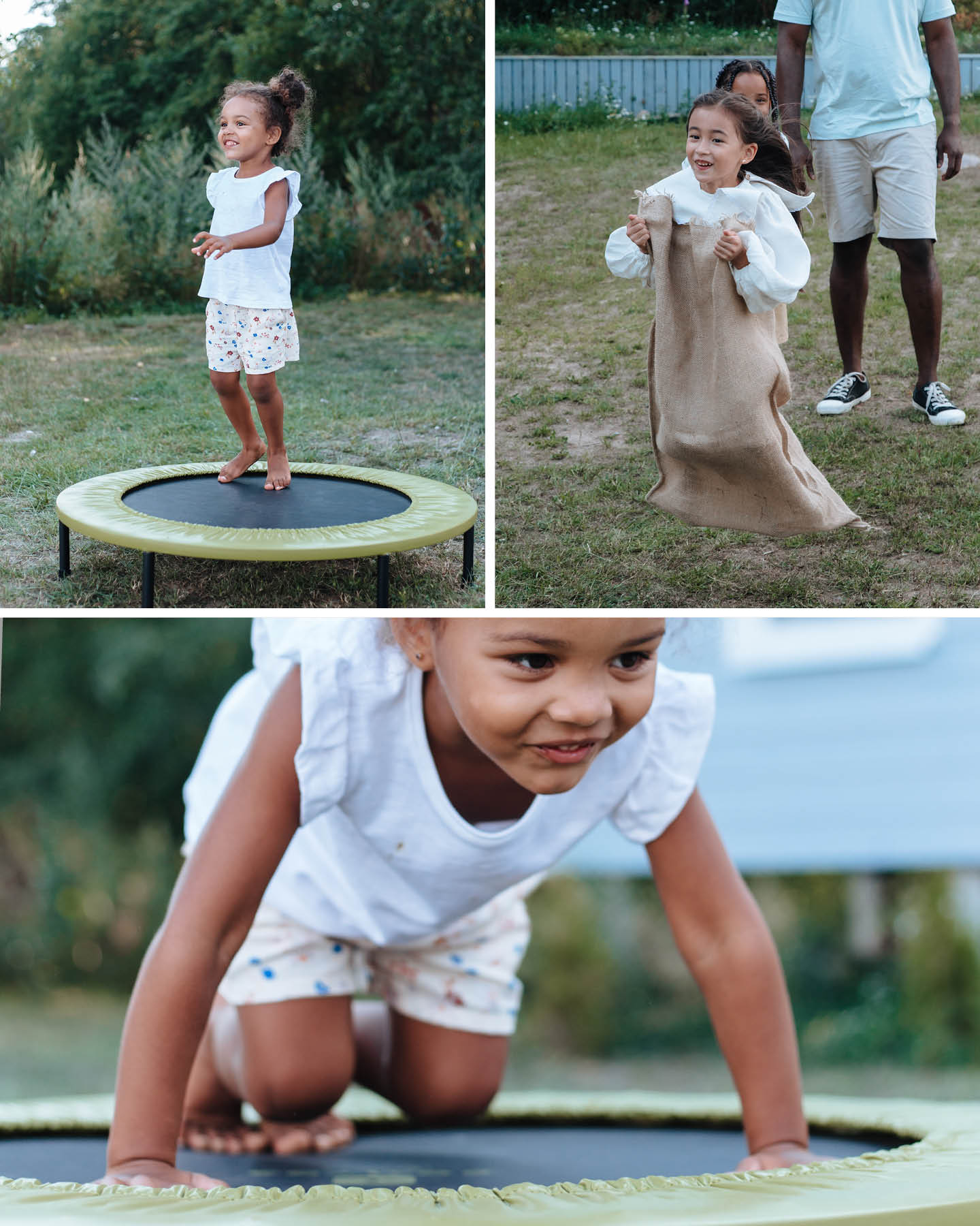 Kindergeburtstag Trampolinspringen und Sackhüpfen