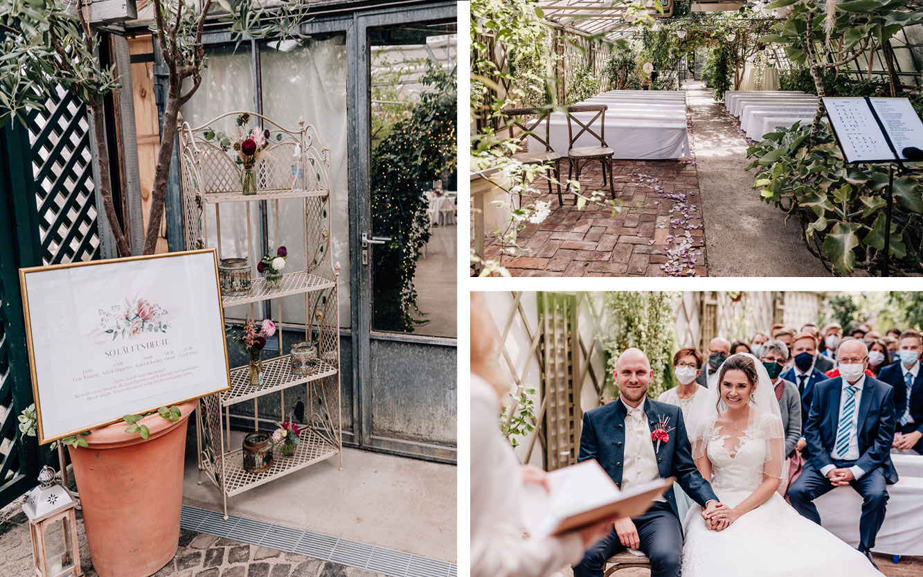 Kleine Hochzeit im Gewächshaus