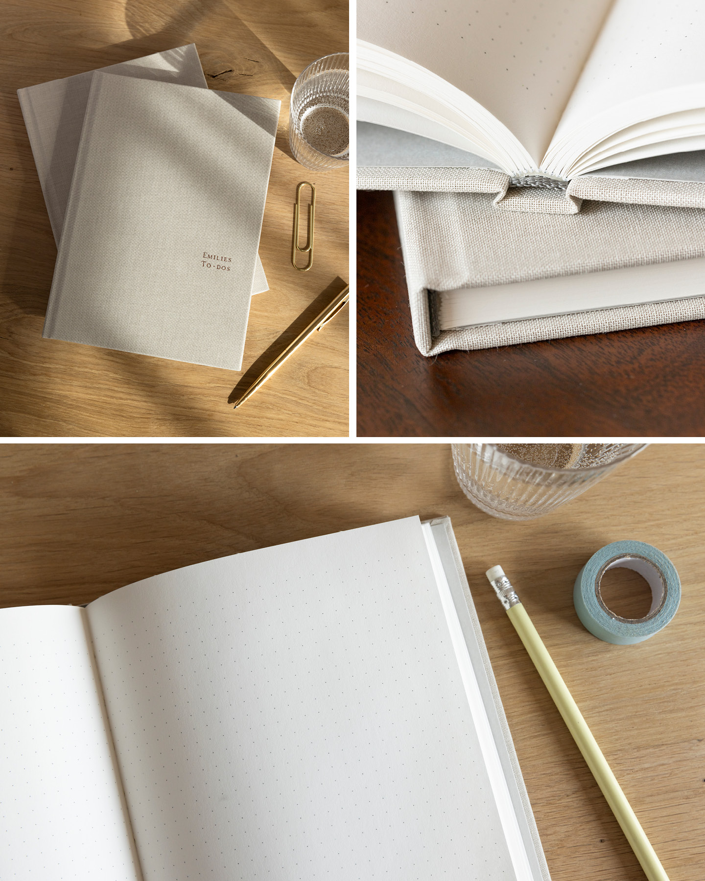 Collage: Personalisiertes Notizbuch als Muttertagsgeschenk