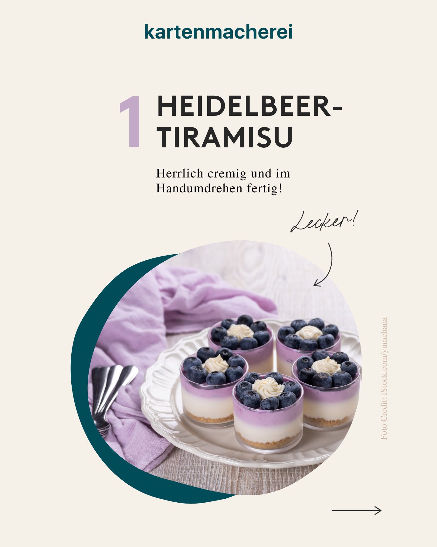 Rezeptbild für ein Heidelbeer-Tiramisu