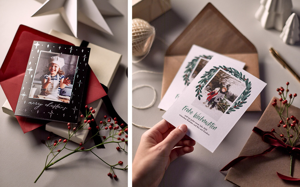 Weihnachtskarten mit persönlichen Bildern als Fotogeschenke Ideen
