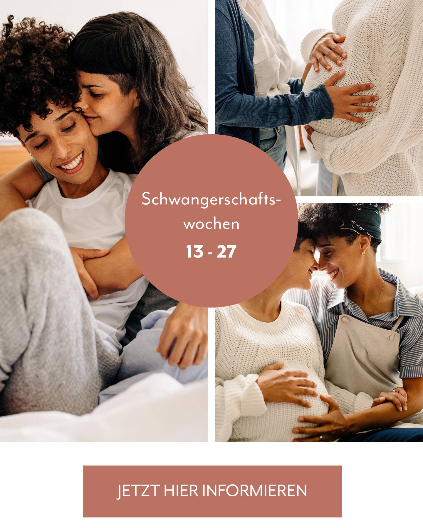 Schwangerschaftswochen 2 Trimester Übersicht: 2 Mamas streicheln den Babybauch