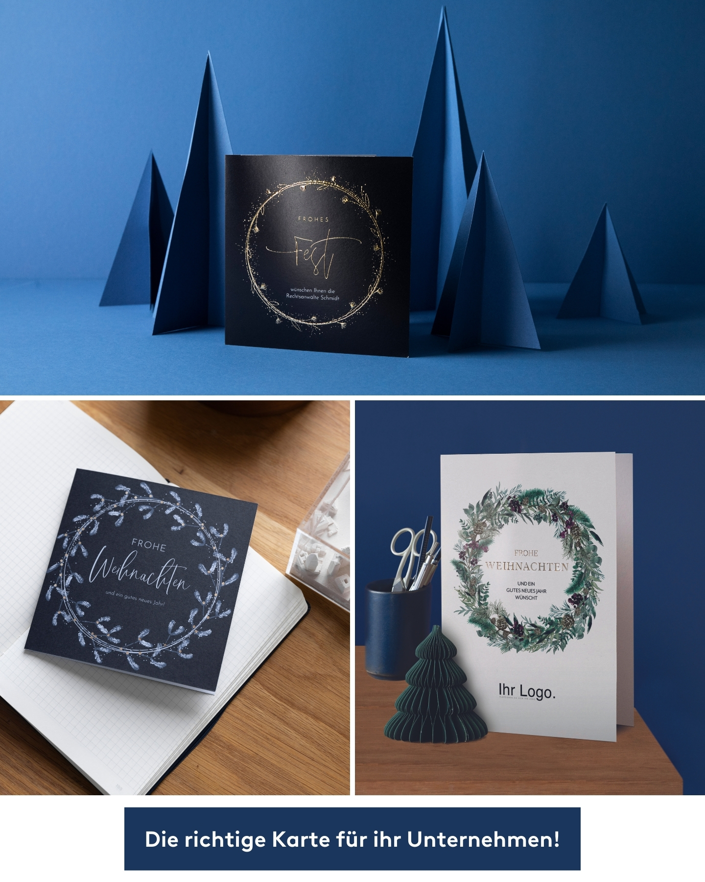 Collage mit schönen Weihnachtskarten als Weihnachtsgeschenk für Männer