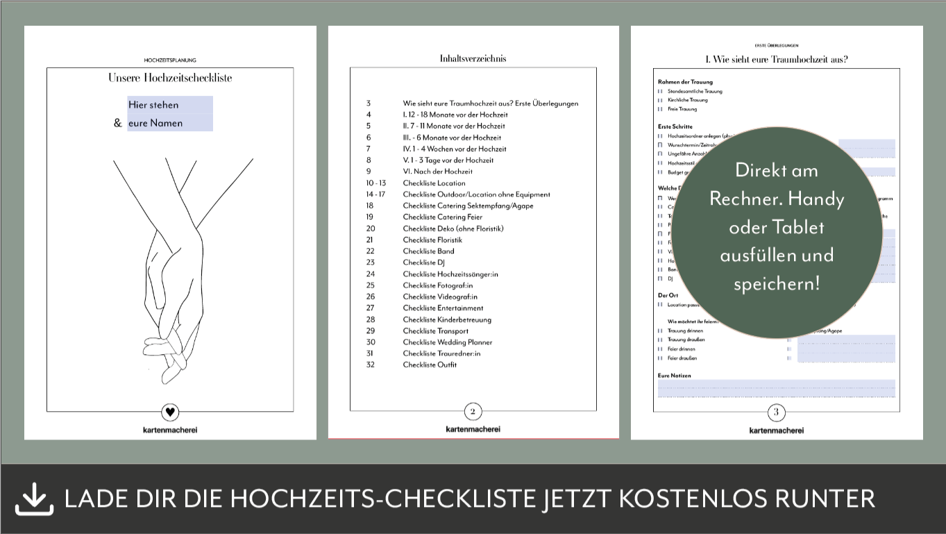 Hochzeits-Checkliste als PDF zum Download