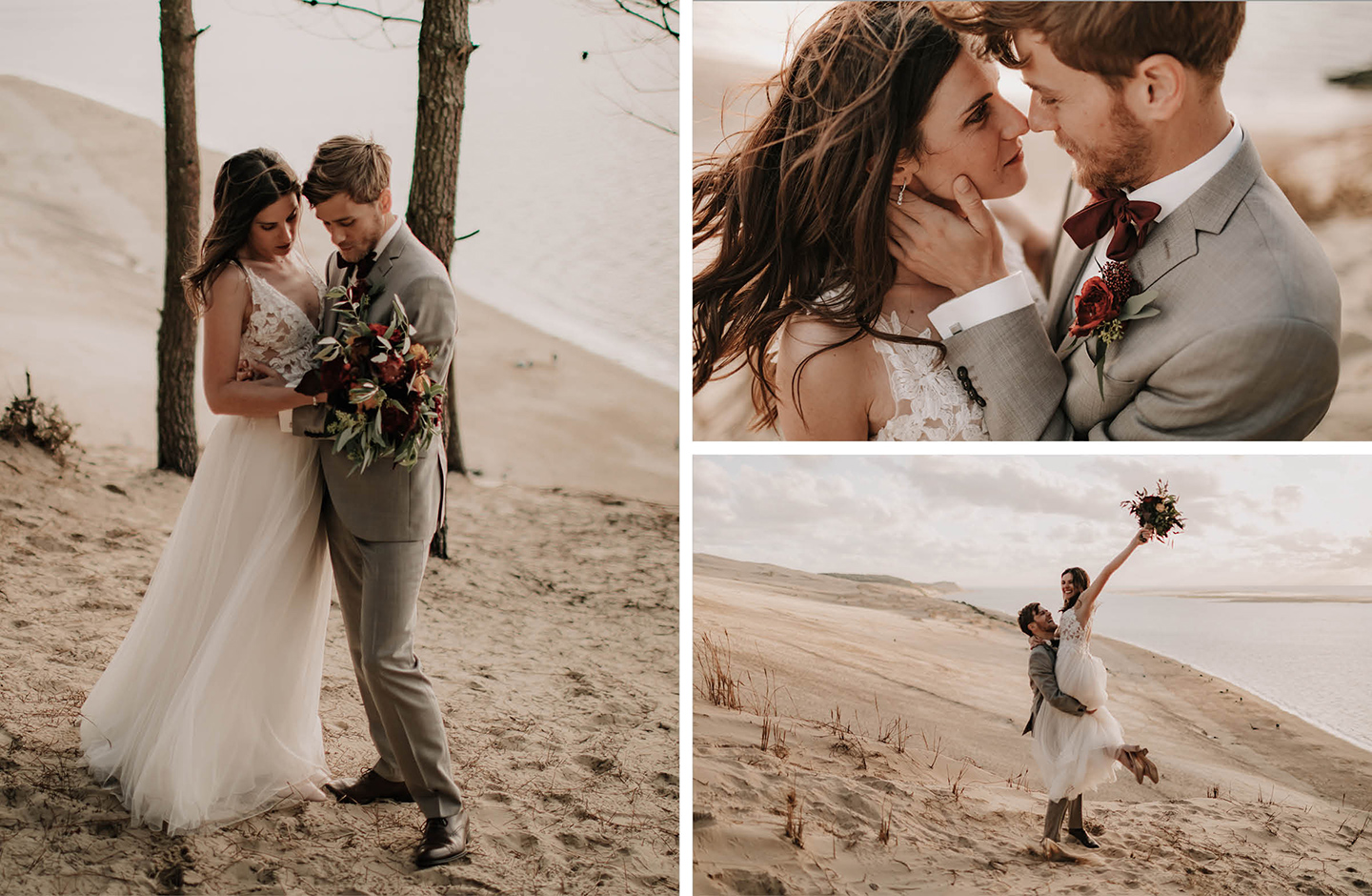 ein romantischen Shooting inmitten der Dünen direkt am Meer