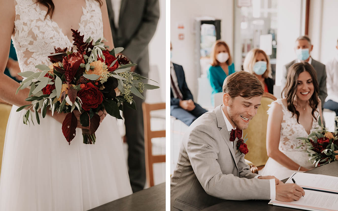 Hochzeit während Corona im Standesamt mit Hygienemaßnahmen