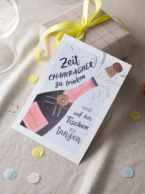 EINLADUNG 60. GEBURTSTAG Champagner Feier