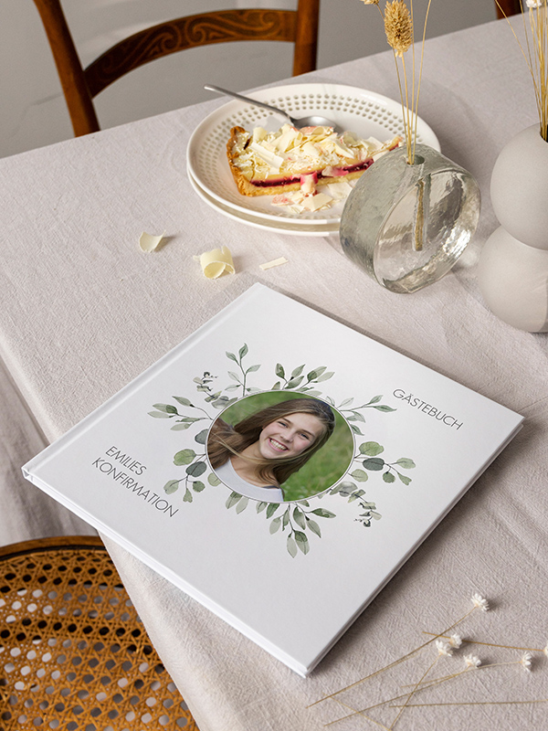 Gästebuch Konfirmation Eucalyptus Leaves