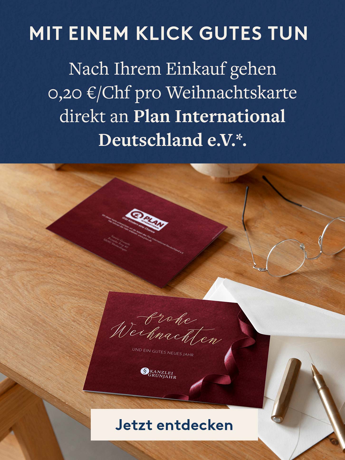 Helfen an Weihnachten: geschäftliche Spendenkarten