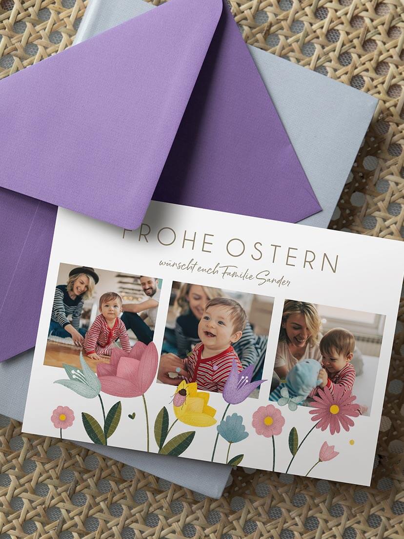 Osterkarte Wildblumen