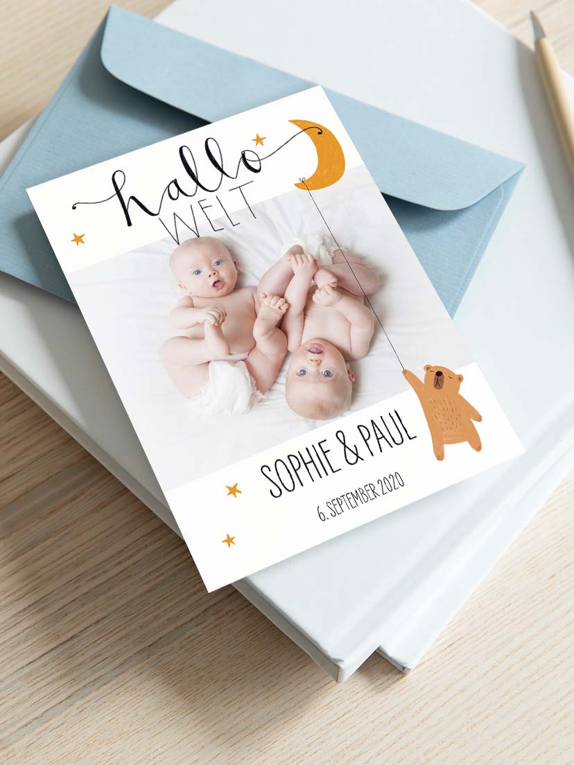 Zwillingskarte Lovely Lullaby