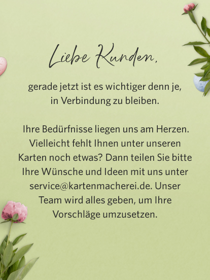 Fehlt etwas? Wir sind für Sie da.