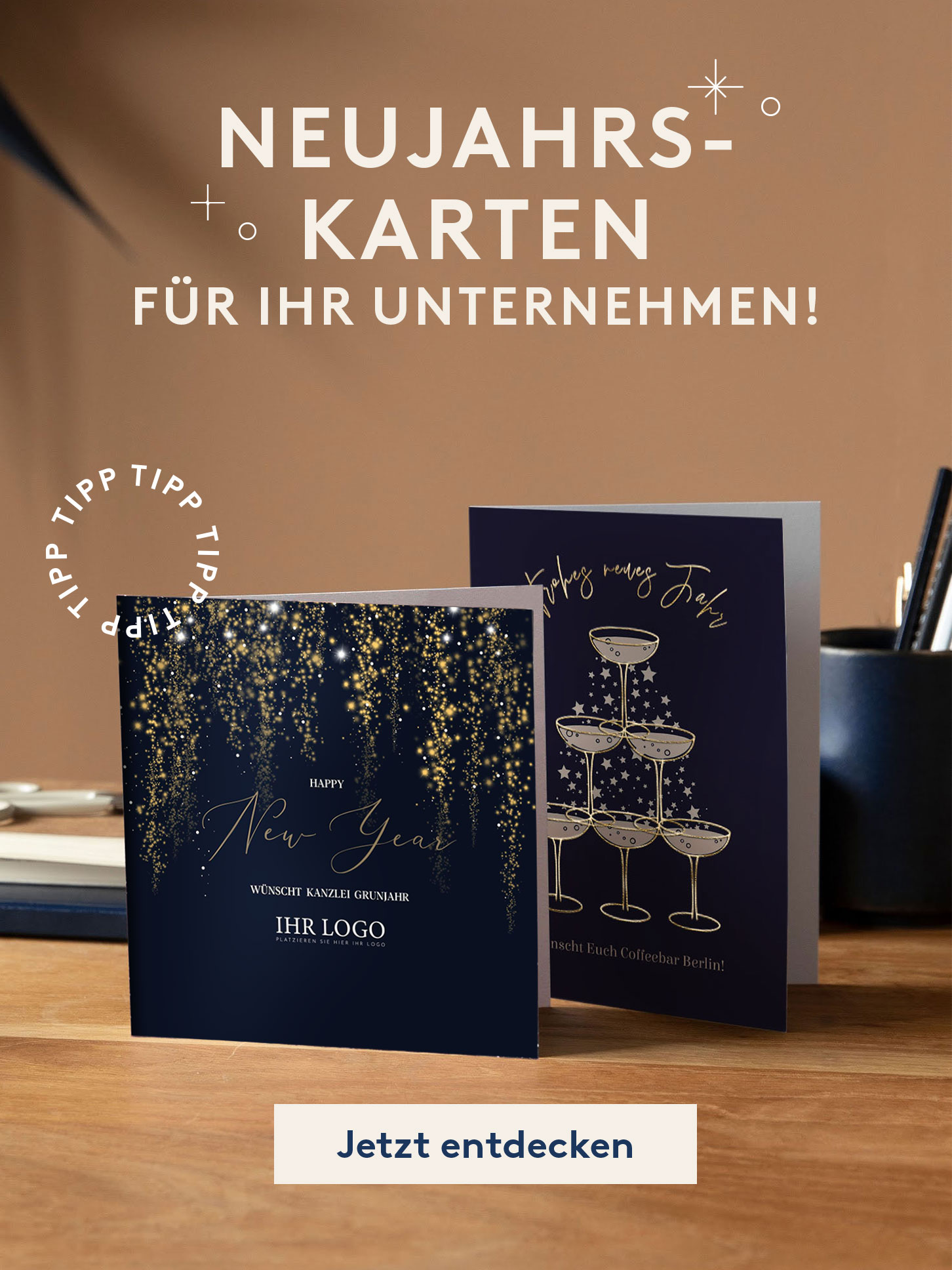 Jetzt bestellen Neujahrskarten für Ihr Unternehmen
