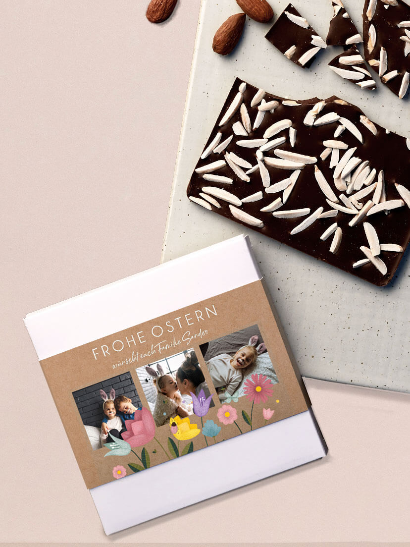 Schokolade zu Ostern Wildblumen Design